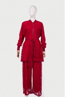 LACE SUIT WITH PANTS / MAROON 6352