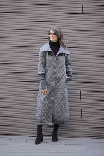 QUILTED COAT / GRAY