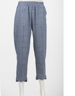 PLAID PANTS / NAVY BLUE