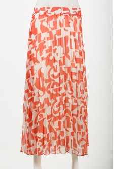 PLEATED SKIRT / ORANGE