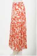 PLEATED SKIRT / ORANGE