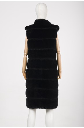 6716 FUR VEST / BLACK