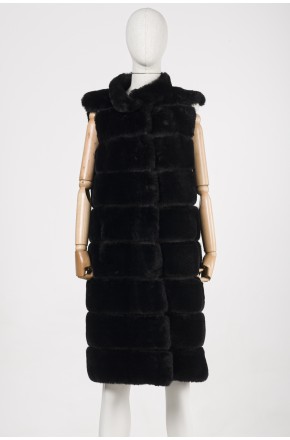 6716 FUR VEST / BLACK