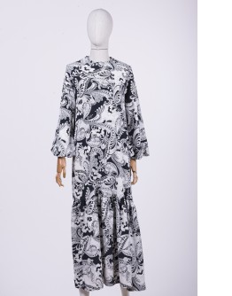 DRESS / BLACK-ECRU 6751
