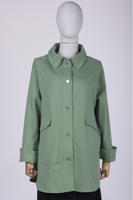 GABARDINE SHIRT / GREEN 6858