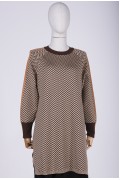 KNITWEAR V TUNIC /BROWN 6766