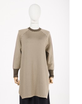 KNITWEAR V TUNIC /HAKİ 6766