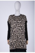 TUNIC / BLACK-BEIGE 6872