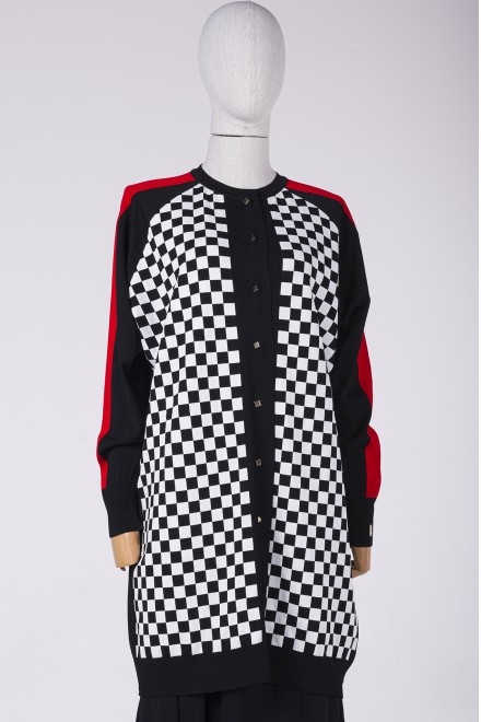 6891 CHECKED CARDIGAN 2 COLOR OPTIONS