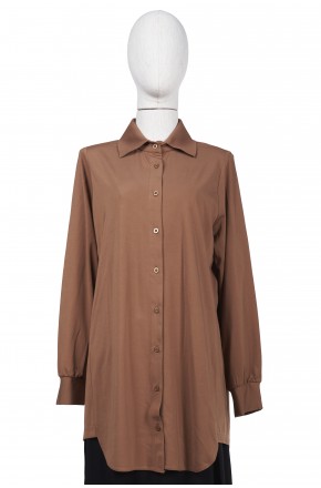 6926 MODAL COMBED COTTON SHIRT BROWN