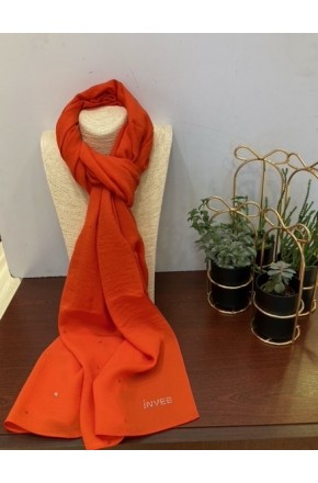 1266 STONE DETAIL SHAWL / ORANGE