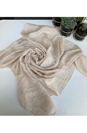 1447 SQUARE YOK SCARF / BEIGE