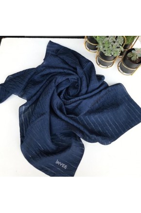 1447 SQUARE YOK SCARF / NAVY BLUE